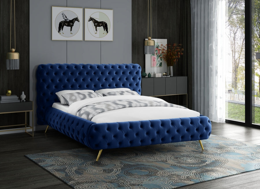 Cama Delano Terciopelo Azul