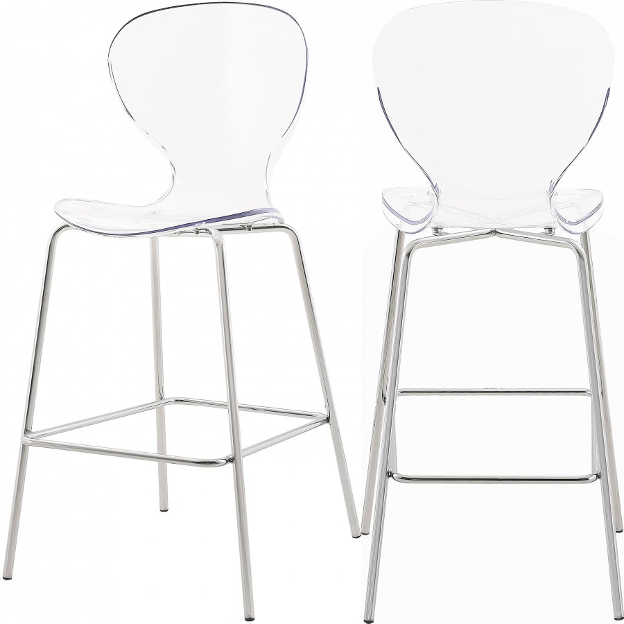 Taburete de mostrador Clarion plateado