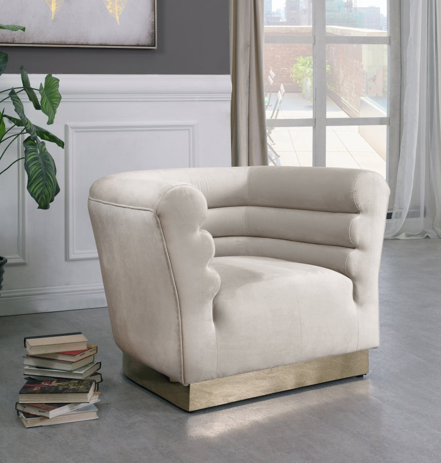 Silla Bellini de terciopelo Beige