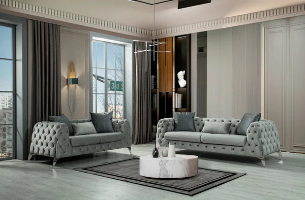 Iris Gray Velvet Sofa & Loveseat.Coming Soon.