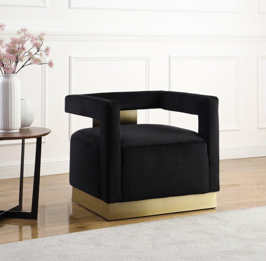 Silla decorativa de terciopelo Armani negro