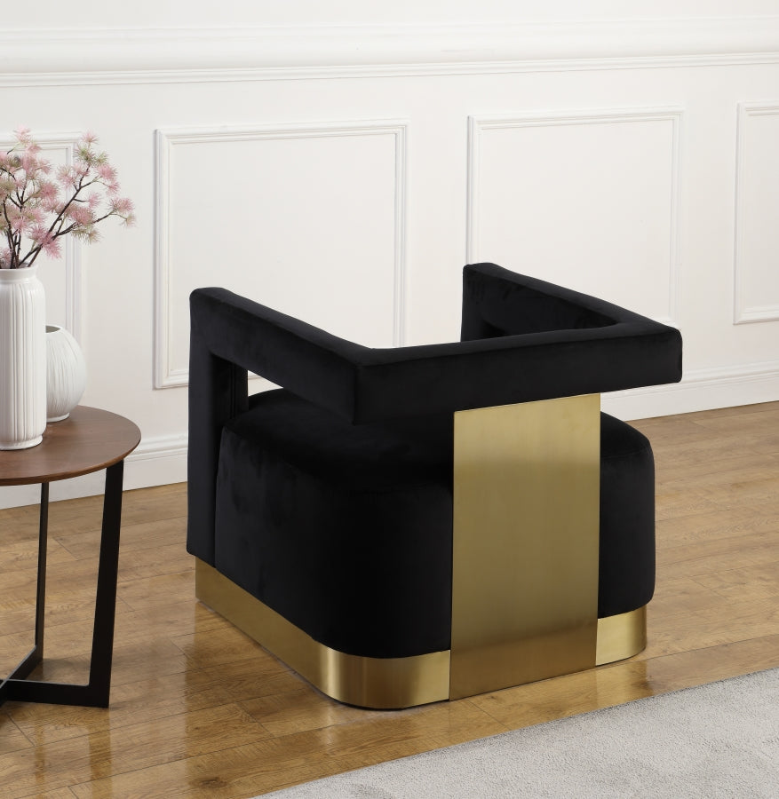 Silla decorativa de terciopelo Armani negro
