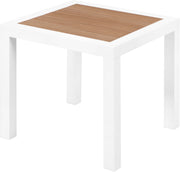 Nizuc Brown Plastic Wood Accent Paneling Outdoor Patio Aluminum End Table image