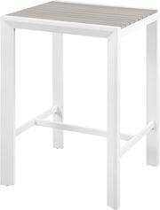 Nizuc Grey Plastic Wood Accent Paneling Outdoor Patio Aluminum Square Bar Table image
