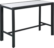 Nizuc White Plastic Wood Accent Paneling Outdoor Patio Aluminum Rectangle Bar Table image