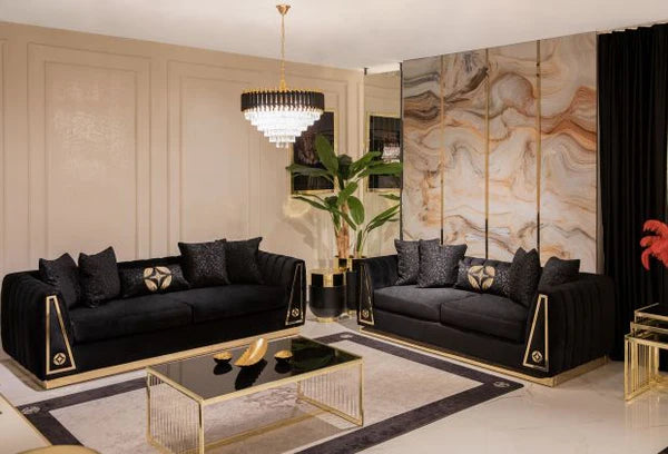 Olympia Black Velvet Sofa & Loveseat.Coming Soon.