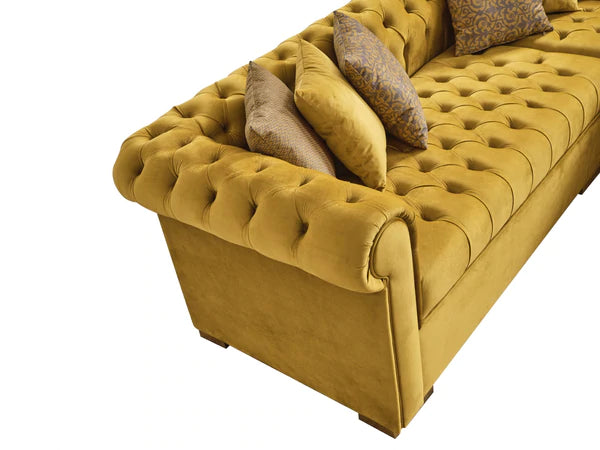 Audrey Velvet Mustard RAF Chaise Sectional, COMING SOON.