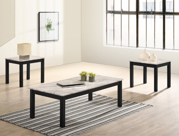 4167 SET-WH 3PK THURNER FAUX MBL COCKTAIL GROUP
