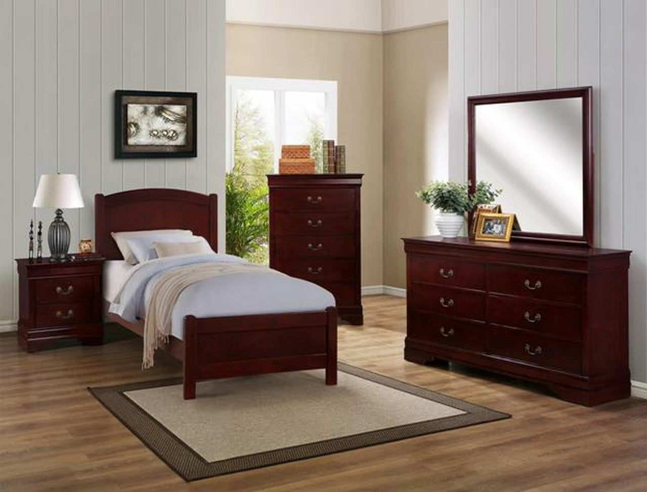 SETB3800-5006 HELENE TWIN CHERRY LOUIS CON COLECCIÓN DORMITORIO