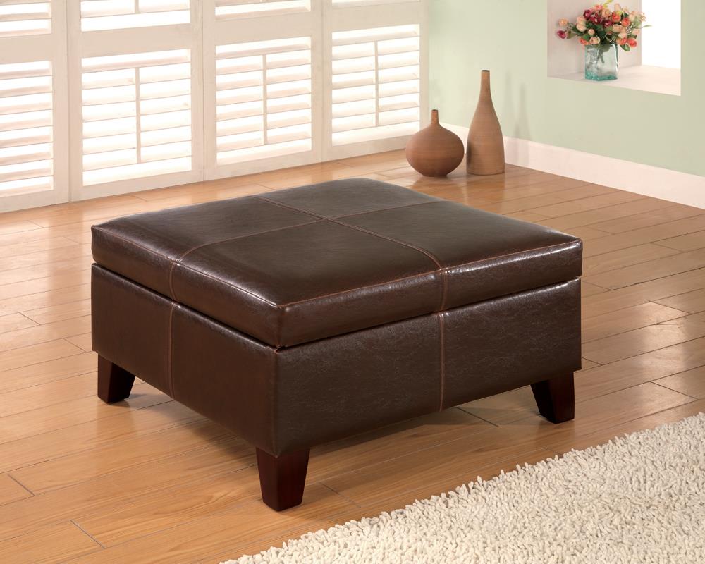 G501042 Casual Dark Brown Square Ottoman image