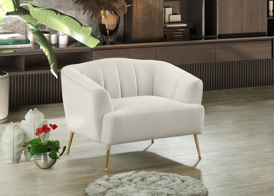 Tori Velvet Chair Cream