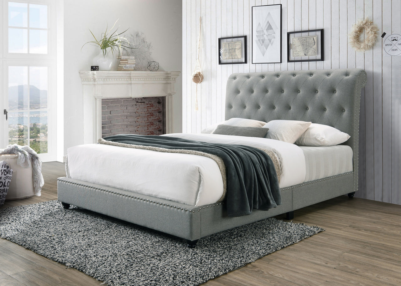5104 GY-ALL JANINE CAMA PLATAFORMA GRIS C/USB