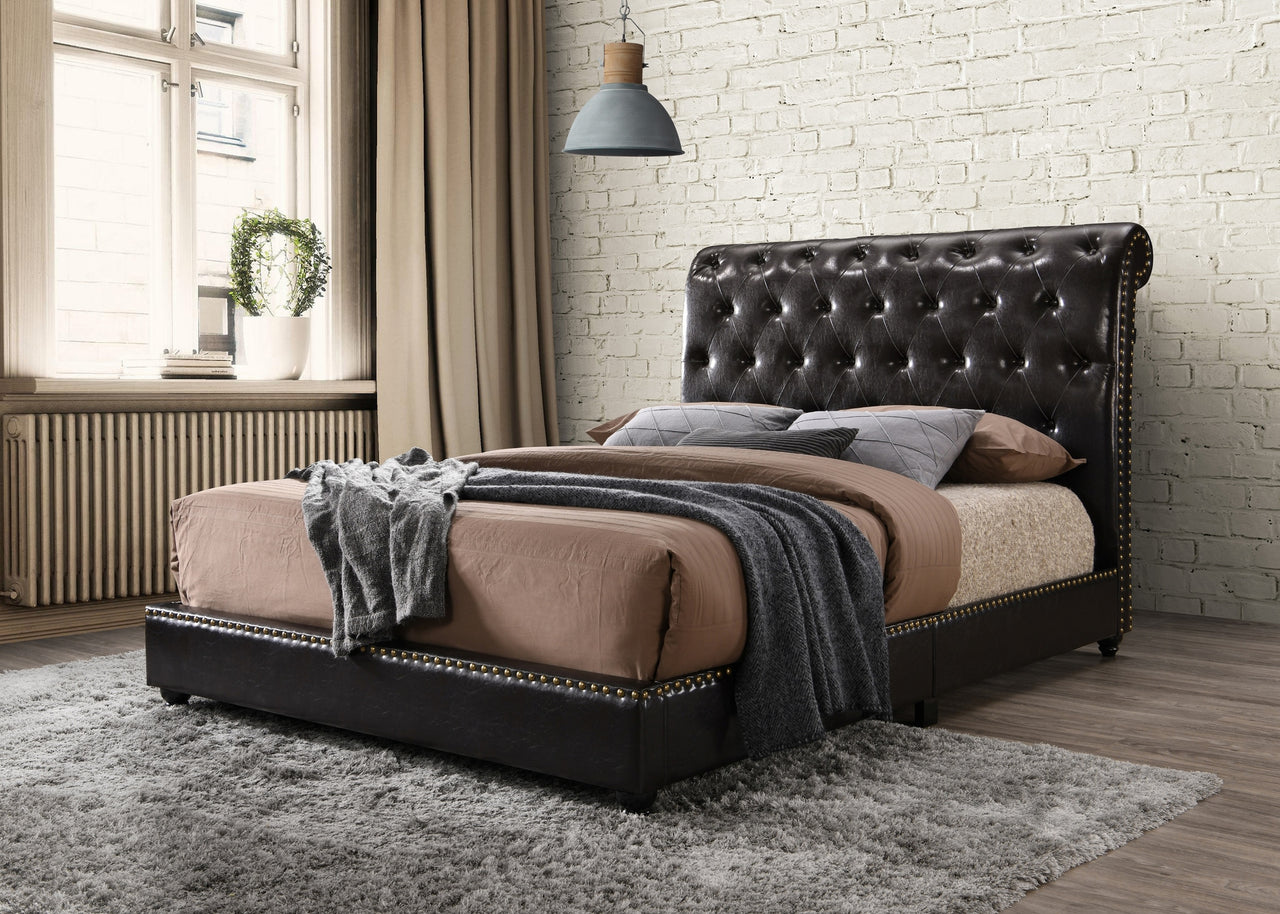 5104 PU-ALL JANINE MARRÓN CAMA PLATAFORMA PU C/USB
