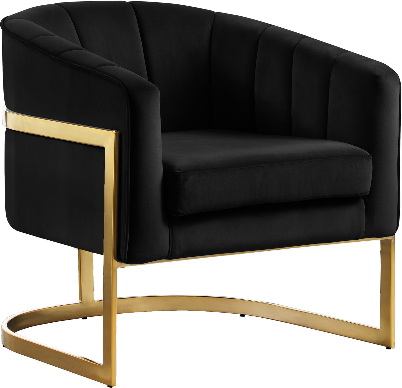 Carter Black Velvet Accent Chair image