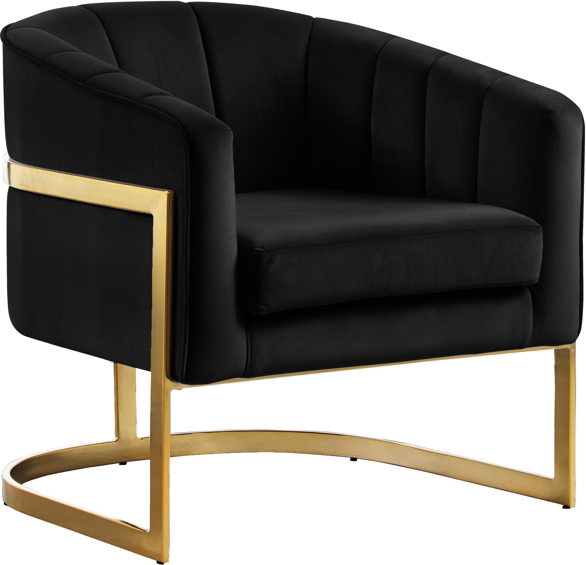 Carter Black Velvet Accent Chair image