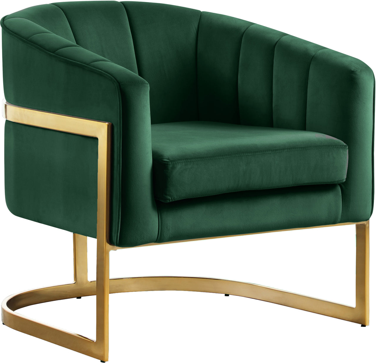 Carter Green Velvet Accent Chair image