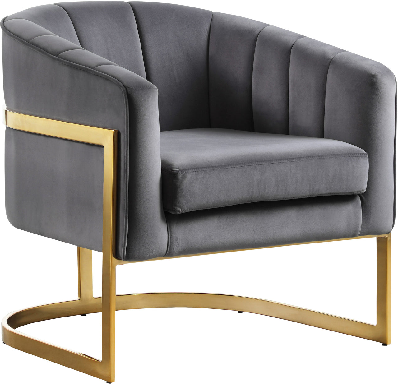 Carter Grey Velvet Accent Chair image