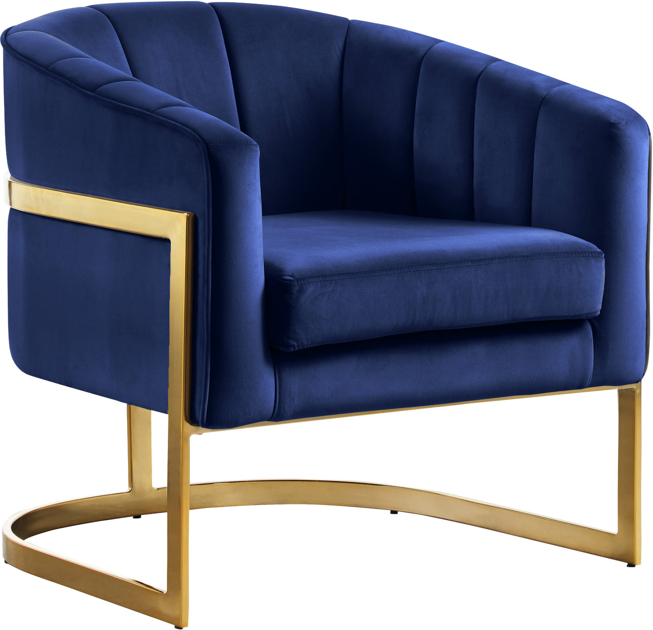 Carter Navy Velvet Accent Chair image
