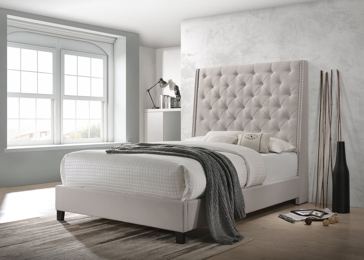 5265 KH CAMA CHANTILLY CABECERO ALTO CAPITONADO CAQUI.