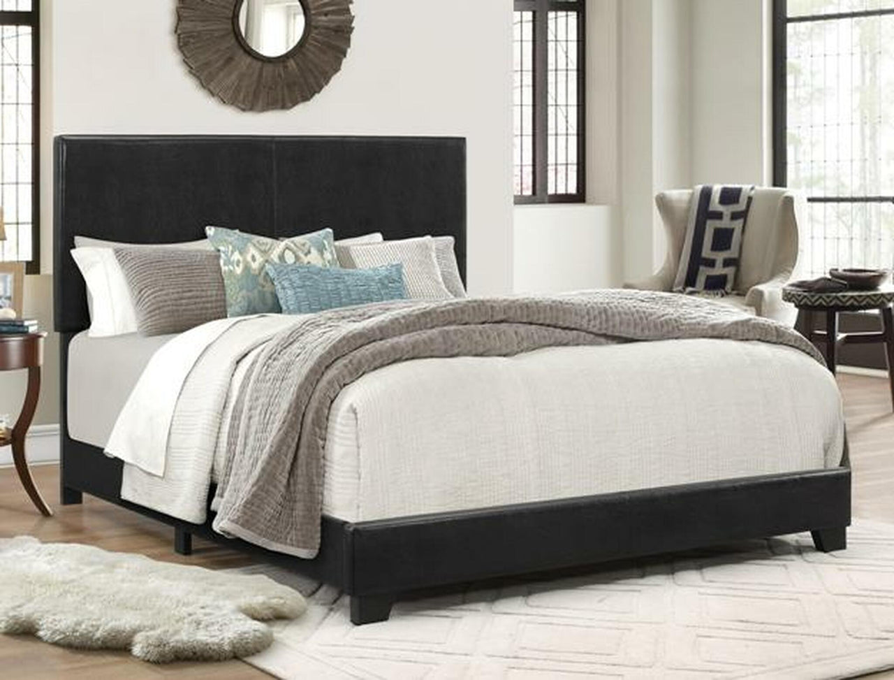SETB5271PU CAMA COMPLETA ERIN PU. Sólo cama tamaño queen.