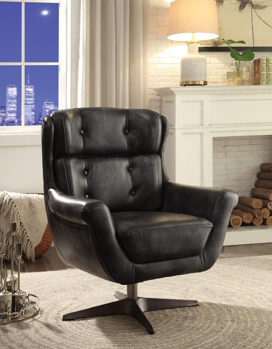 Acme Asotin Accent Chair in Vintage Black 59532 image