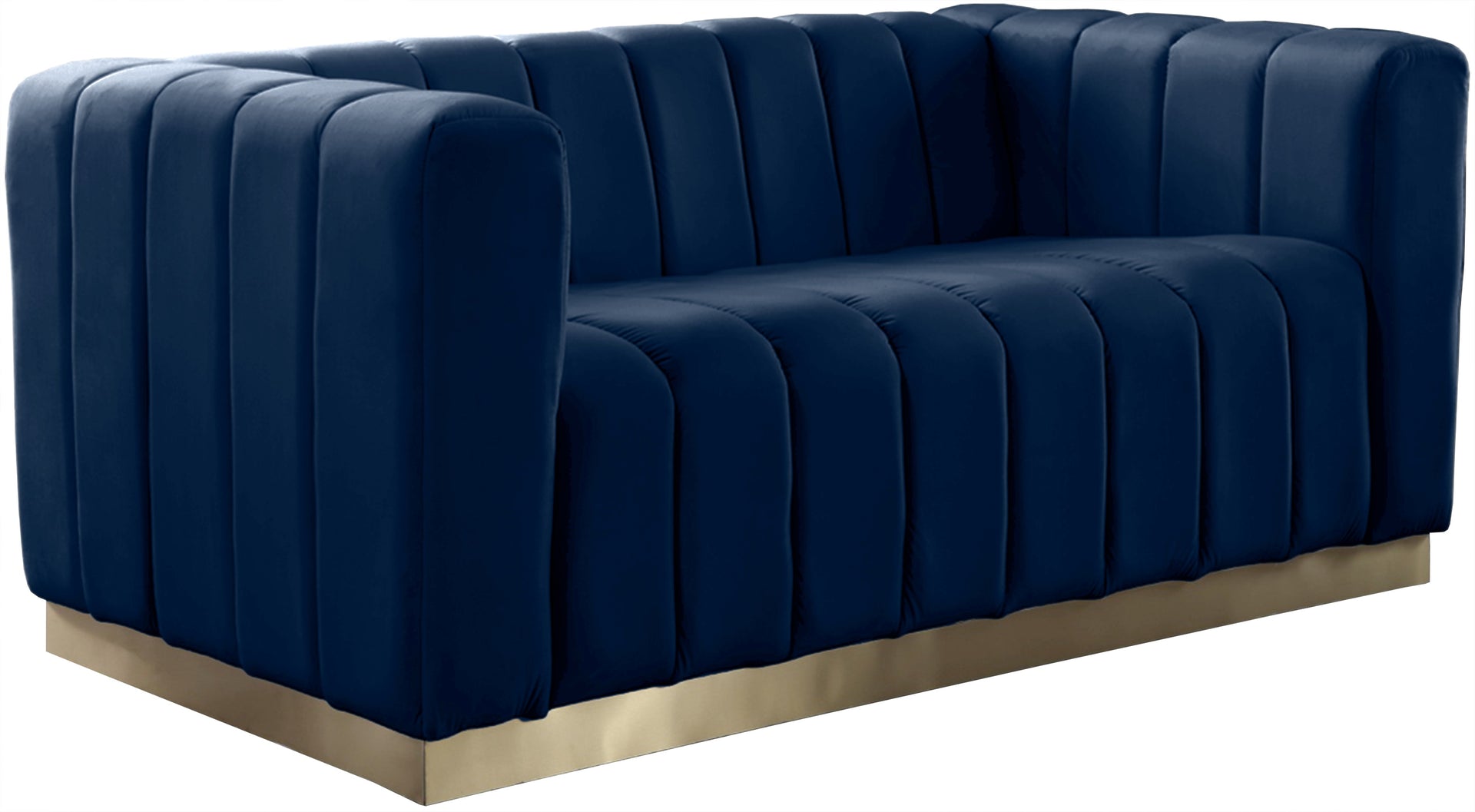 Marlon Navy Velvet Loveseat image