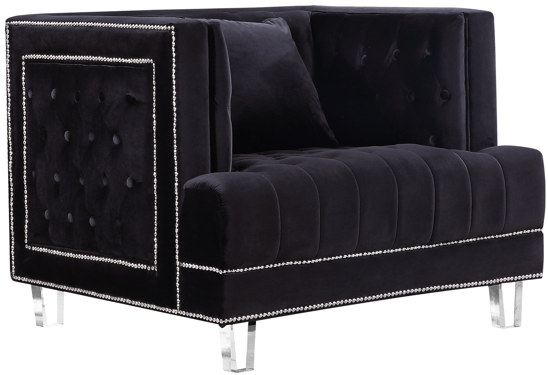 Lucas Black Velvet Chair image