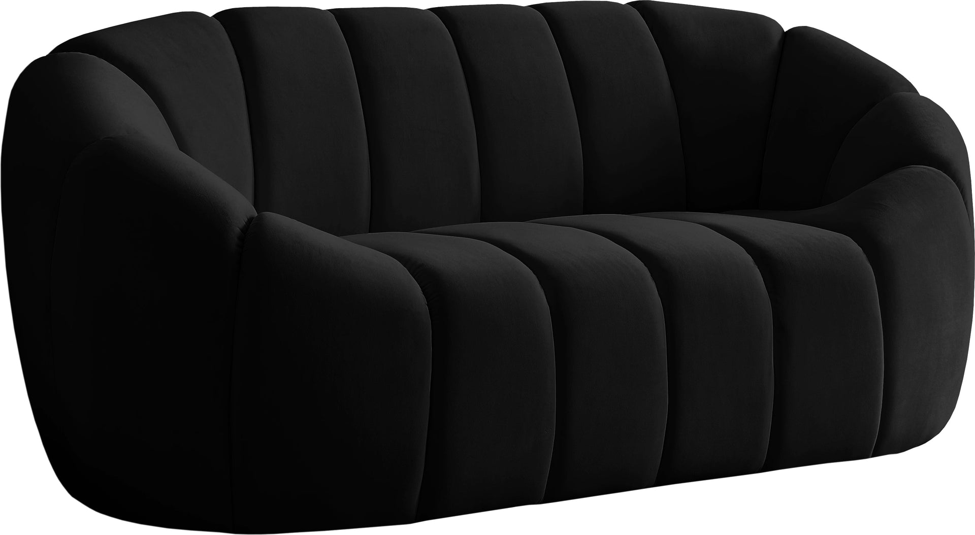 Elijah Black Velvet Loveseat image