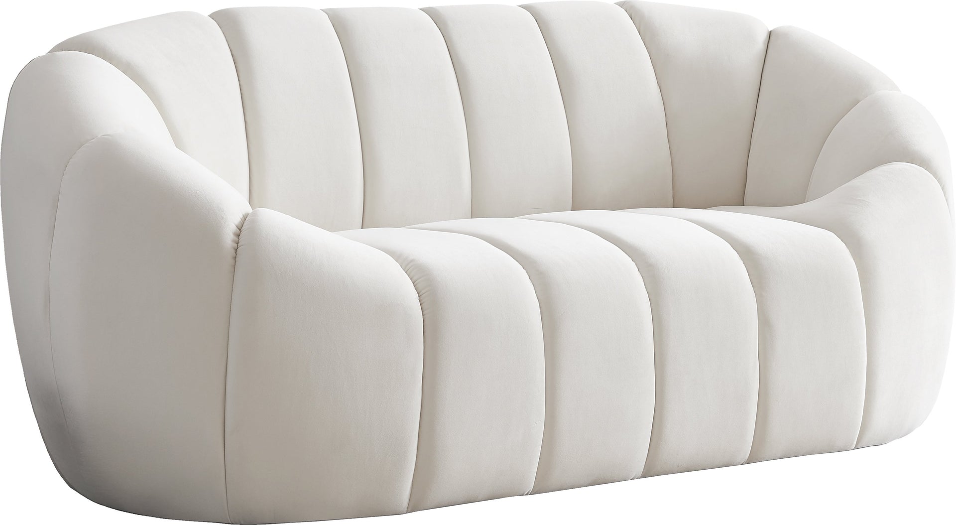 Elijah Cream Velvet Loveseat image