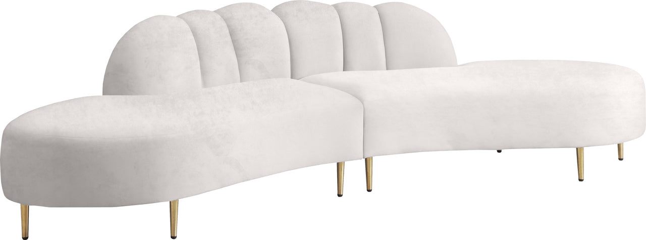 Divine Cream Velvet 2pc. Sectional image