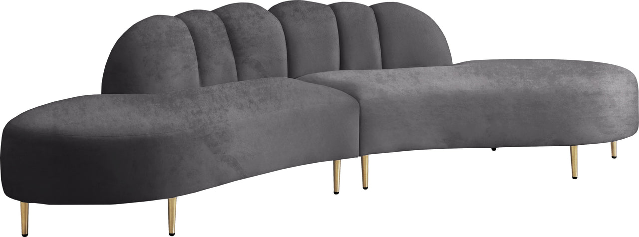 Divine Grey Velvet 2pc. Sectional image