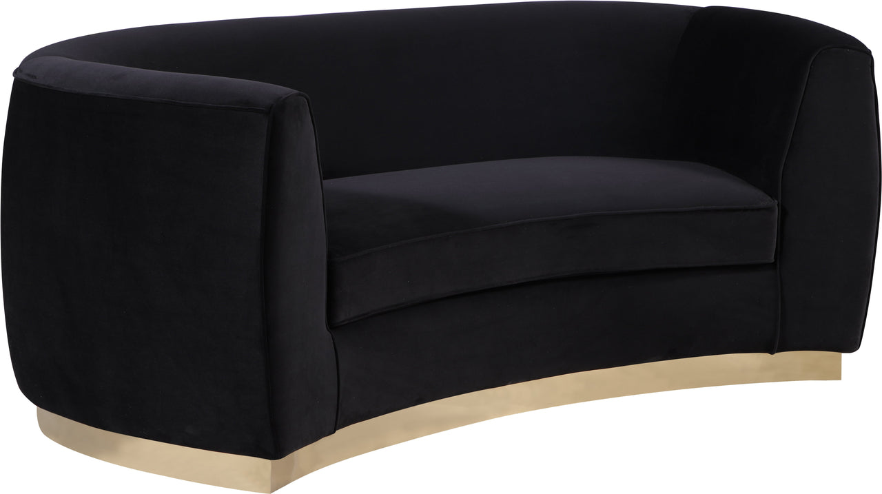 Julian Black Velvet Loveseat image