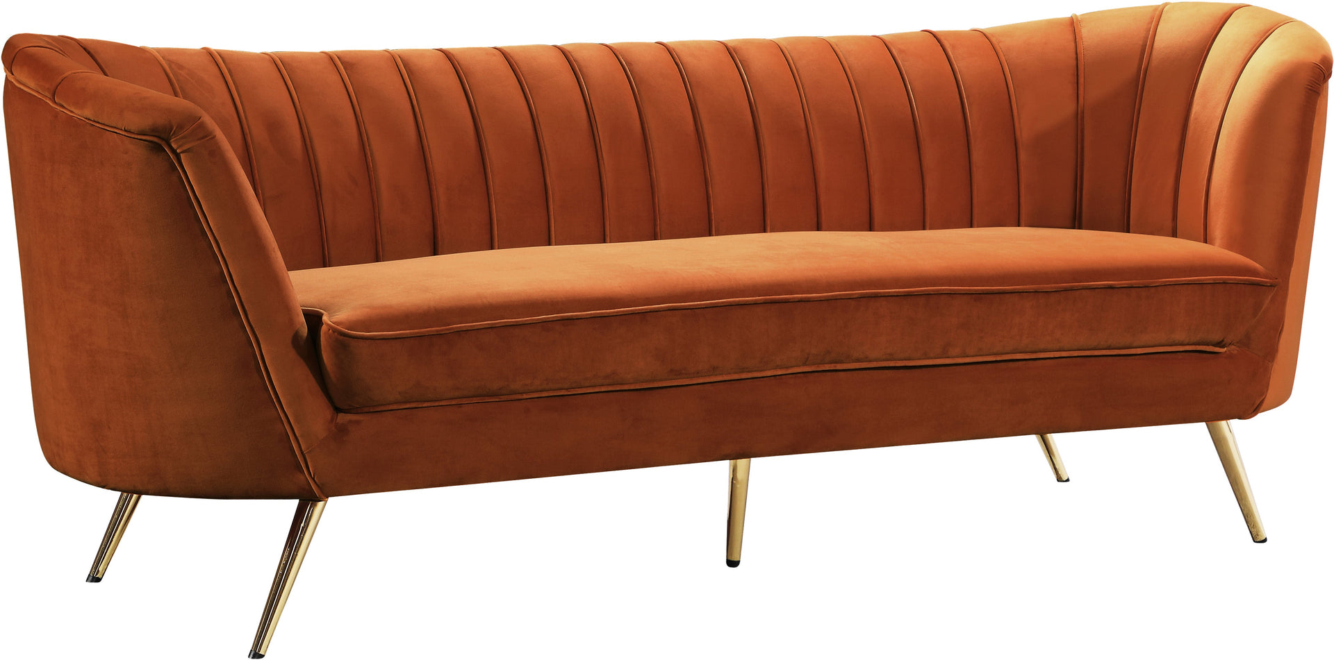 Margo Cognac Velvet Sofa image