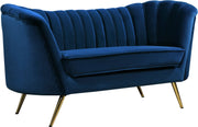 Margo Navy Velvet Loveseat image