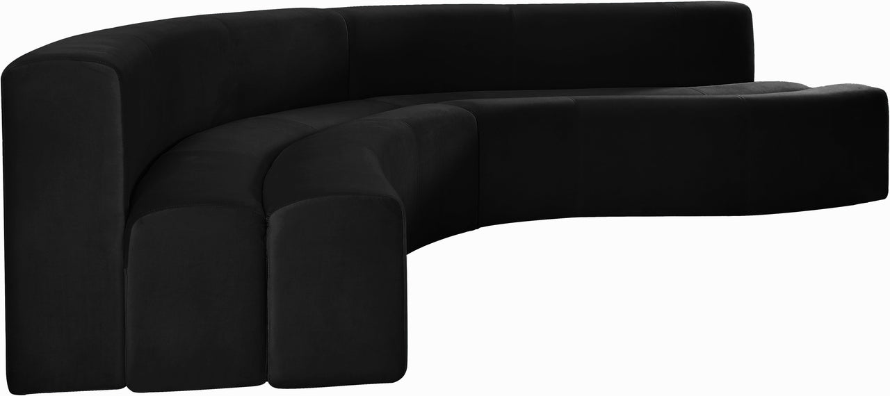 Curl Black Velvet 2pc. Sectional image
