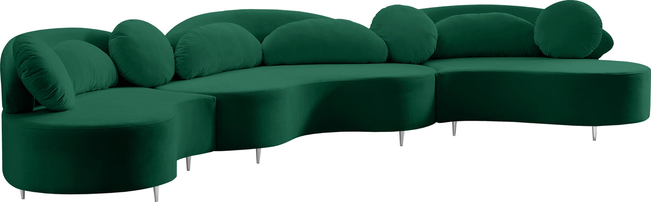 Vivacious Green Velvet 3pc. Sectional (3 Boxes) image