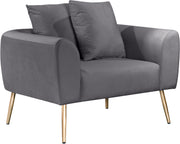 Quinn Grey Velvet Chair image