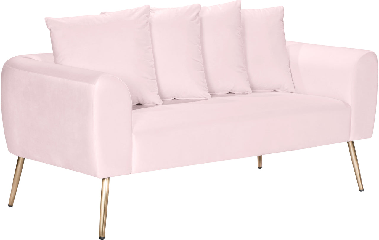 Quinn Pink Velvet Loveseat image