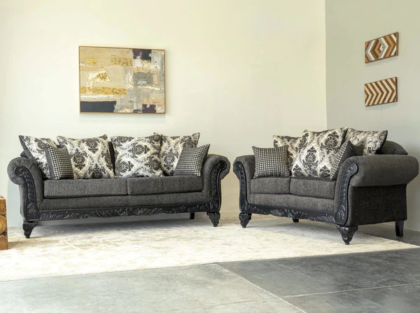 6420 Sofá y loveseat ahumado Sinbad 