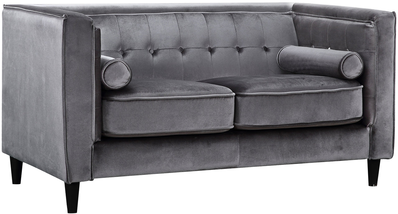 Taylor Grey Velvet Loveseat image