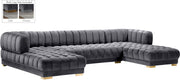 Gwen Grey Velvet 3pc. Sectional (3 Boxes) image