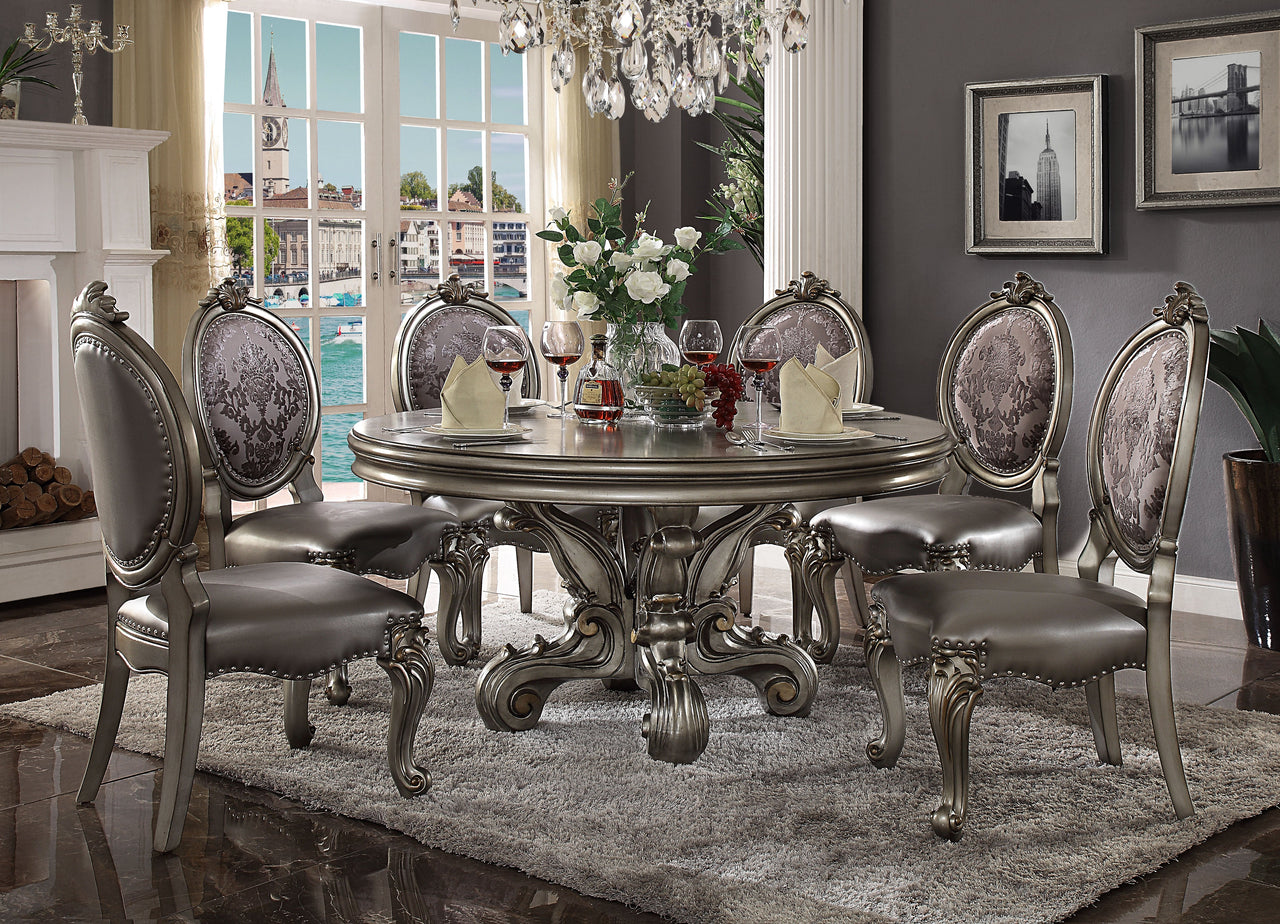 Mesa de comedor Versailles antigua de platino
