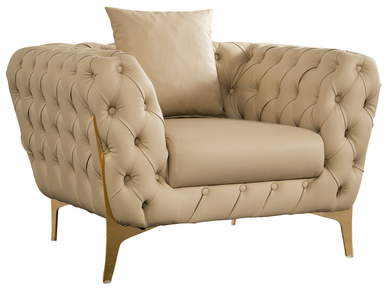 Aurora Beige Faux Leather Chair image