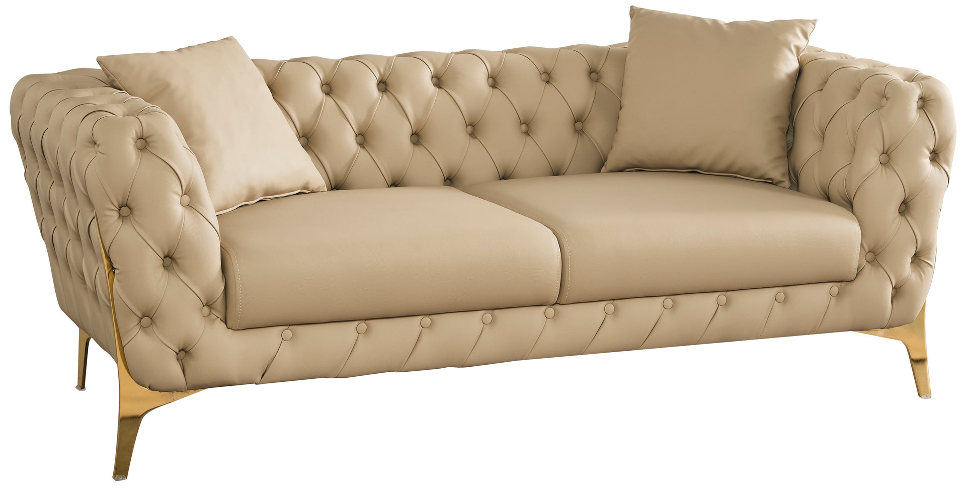 Aurora Beige Faux Leather Loveseat image