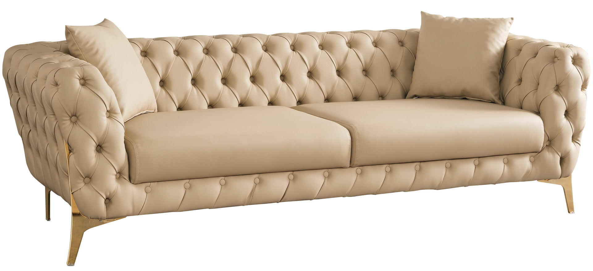 Aurora Beige Faux Leather Sofa image