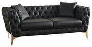 Aurora Black Faux Leather Loveseat image