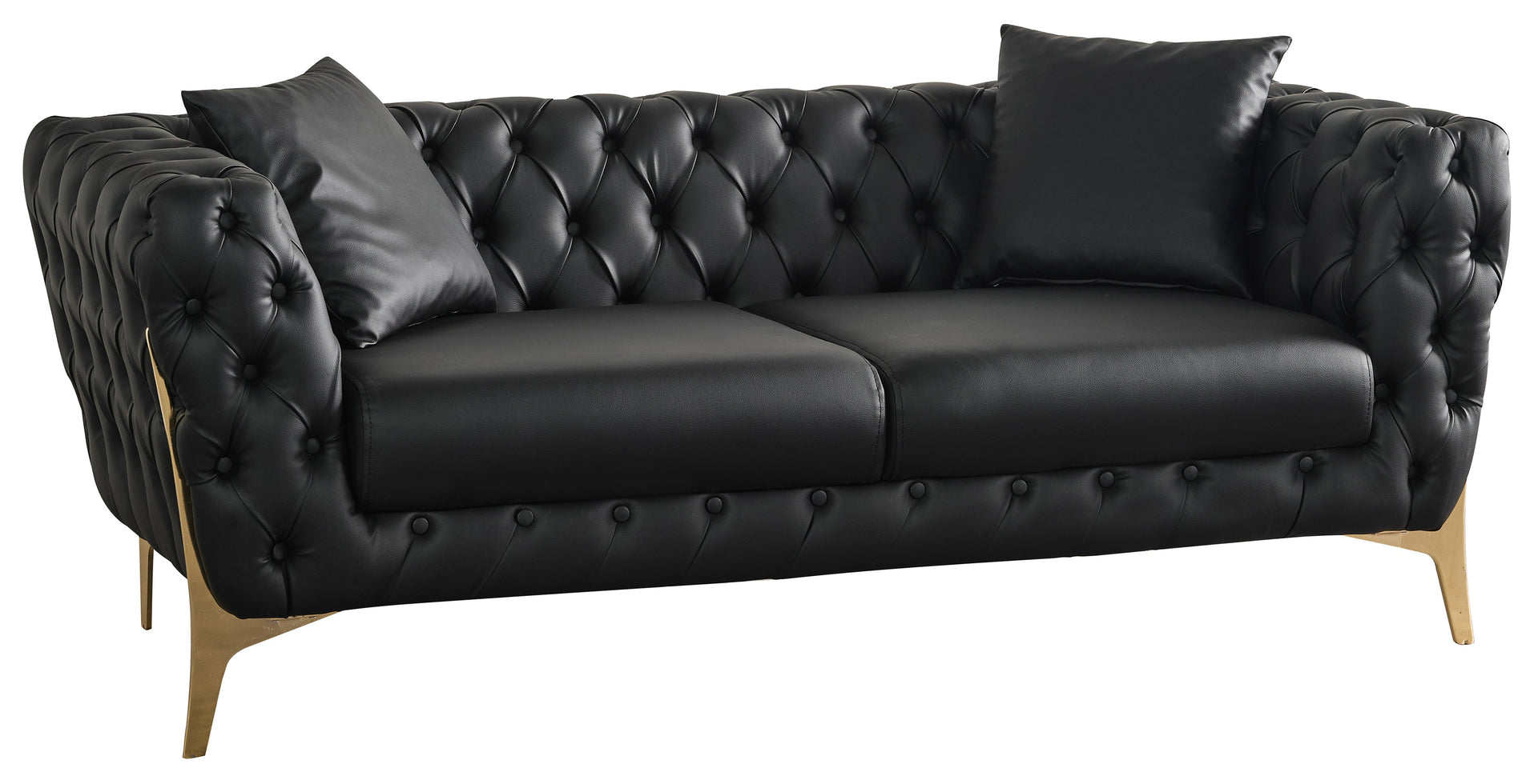 Aurora Black Faux Leather Loveseat image