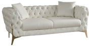 Aurora Cream Faux Leather Loveseat image