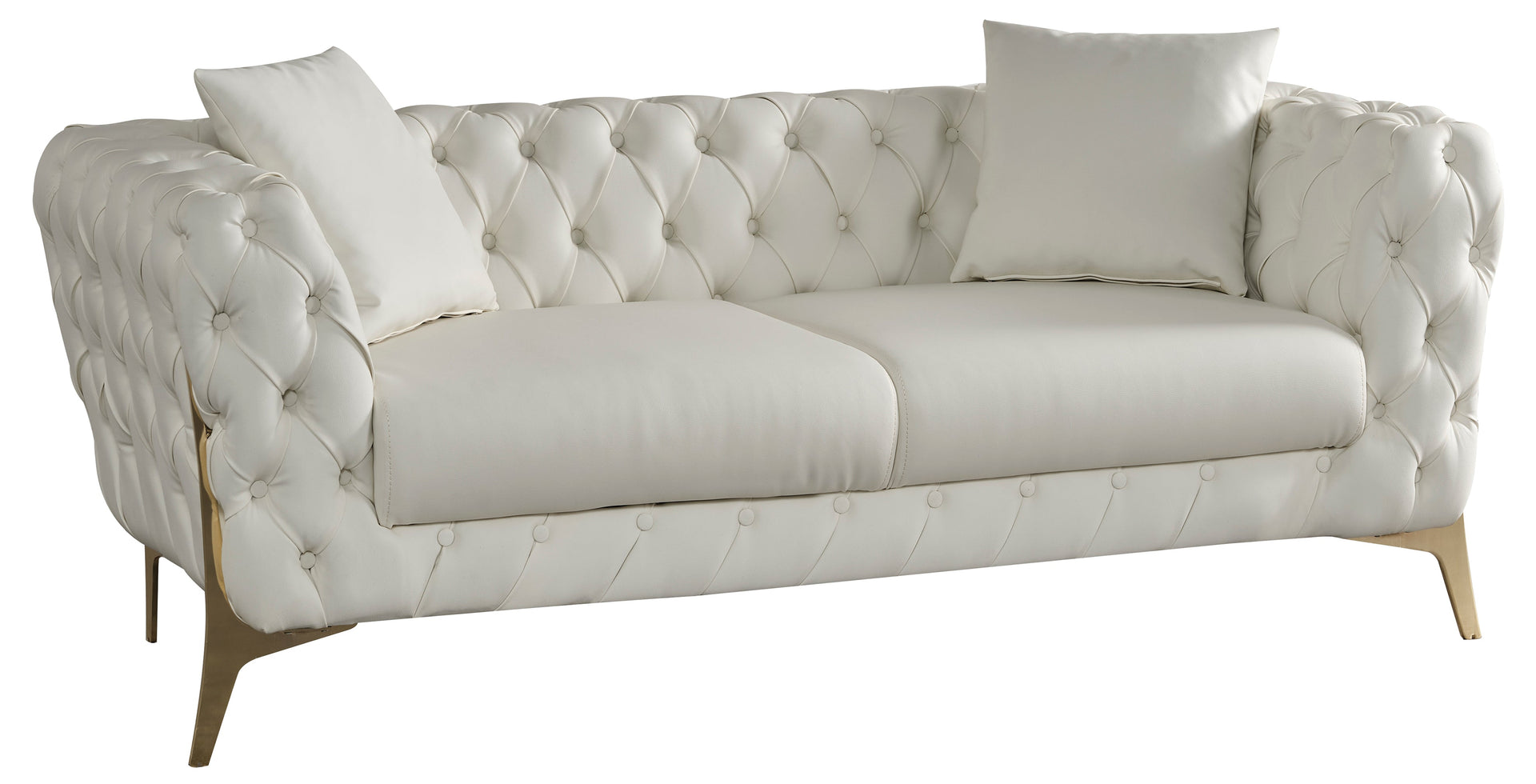Aurora Cream Faux Leather Loveseat image