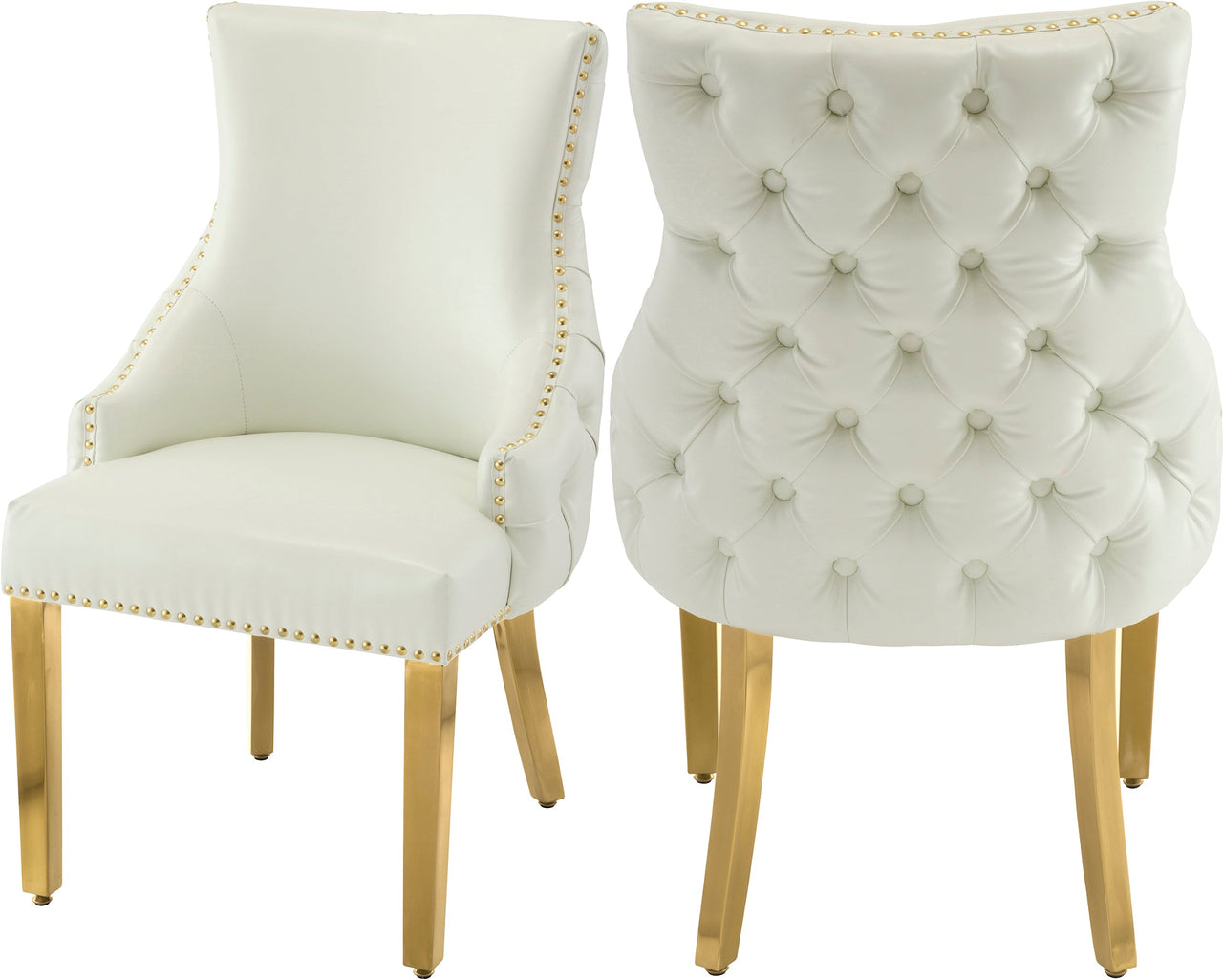 Tuft White Faux Leather Dining Chair image